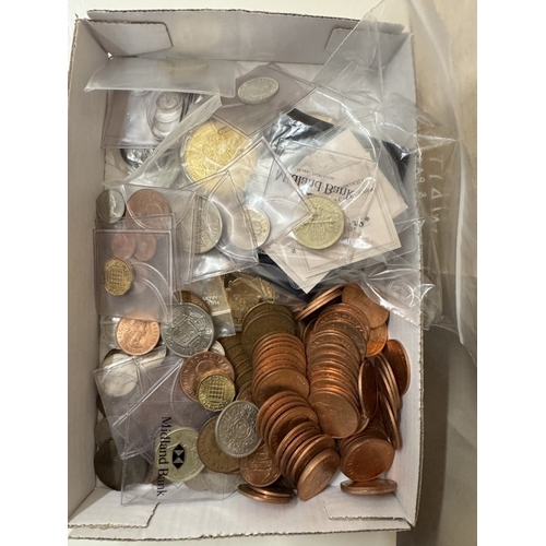 73 - A mixed lot of coins & bank notes including silver, proof sets etc