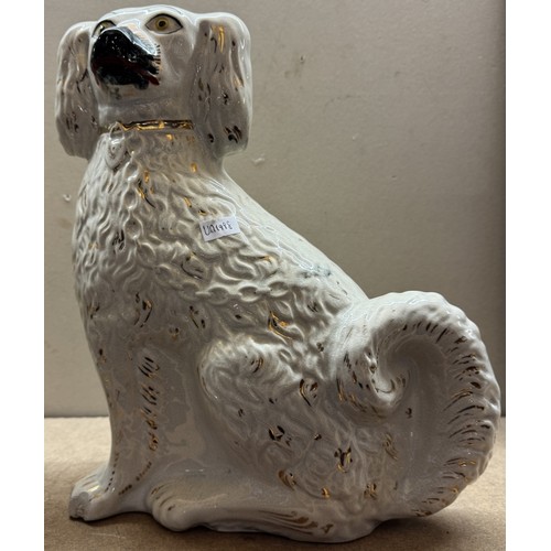 1719 - A pair of large Staffordshire pottery dogs