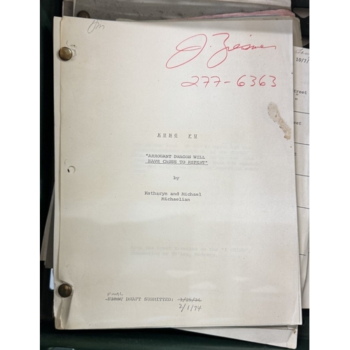 343 - A collection of Kung Fu Warner Bros manuscripts