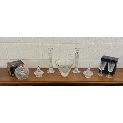 345 - A quantity of crystal glassware etc.