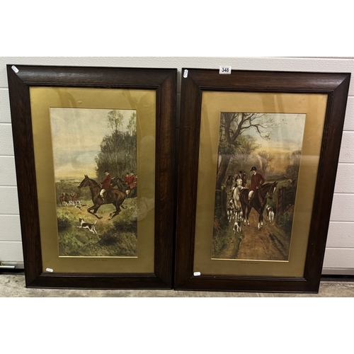 348 - Two framed & glazed W. Gilbert watercolours. Hunting scenes. Going To The Meet & In At The Death