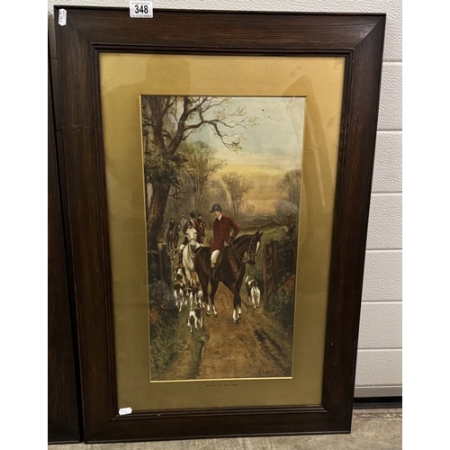 348 - Two framed & glazed W. Gilbert watercolours. Hunting scenes. Going To The Meet & In At The Death