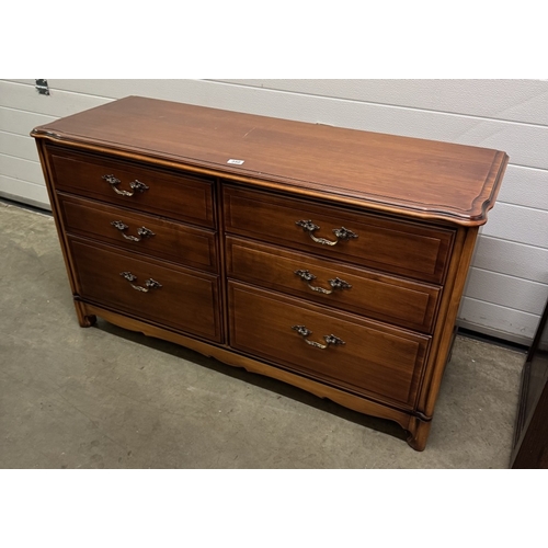 350 - A dark wood stained 6 drawer side by side chest of drawers