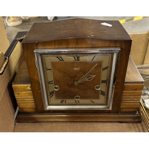 1905 - 3 mantle clocks including Napoleon hat style & pendulums etc.