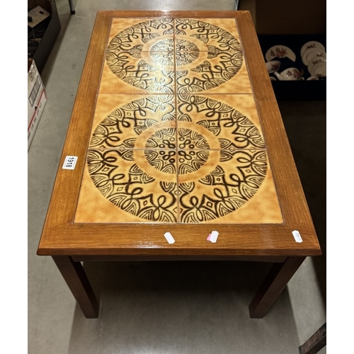 1918 - A retro Danish tile topped coffee table