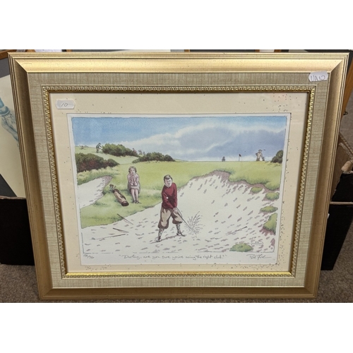 1929 - A limited edition Bob Farndon golf print & other pictures