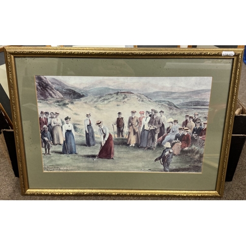 1929 - A limited edition Bob Farndon golf print & other pictures