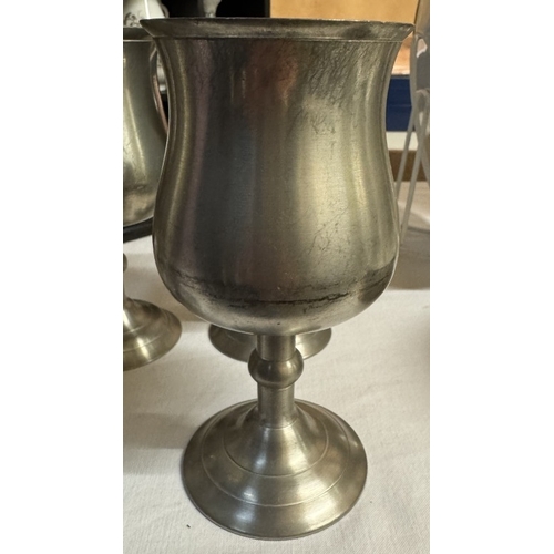 1933 - 6 pewter goblets