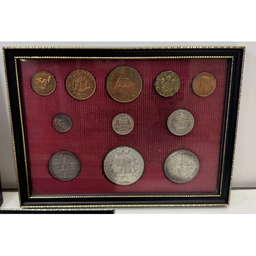 70A - A mixed lot of coins including a large quantity of Victorian penny sets, crowns etc & 2 stamp albums