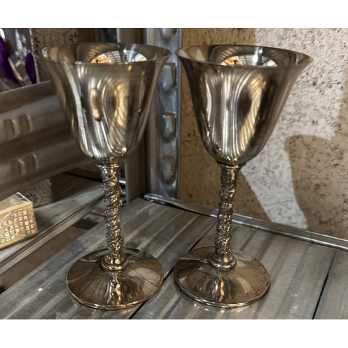 1971 - A pair of brass candlesticks & A quantity of other metal ware