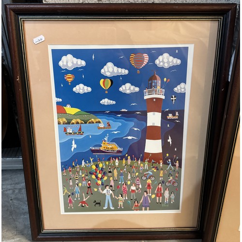 1977 - 2 Framed & glazed Brian Pollard seaside / coastal prints