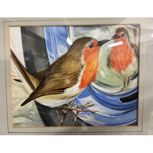 1979 - A Ken Rush painting of a Robin reflecting