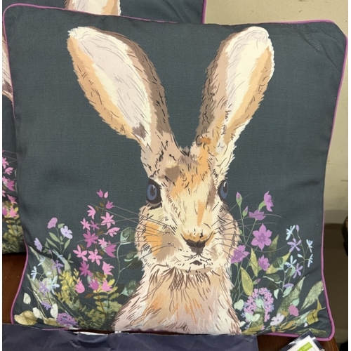 1983 - 2 new with tags Julian Charles 'Hare' cushions