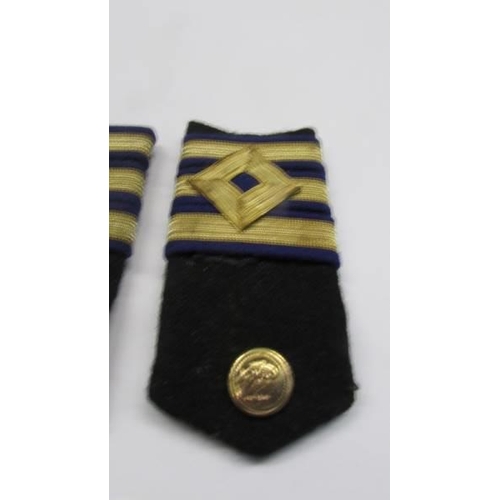 68 - A pair of vintage merchant naval 3rd officer shoulder boards/epaulettes.