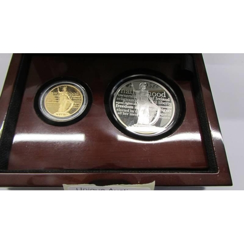 128 - A 2016 Bank of Ireland 100th anniversary of the proclamation of the Irish Republic two coin set, lim... 