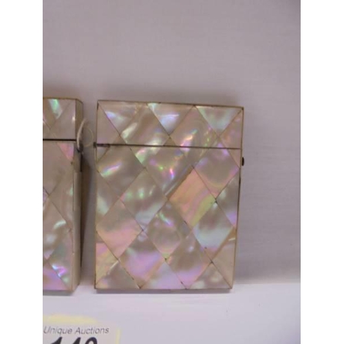 140 - Two rare mother of pearl card cases.