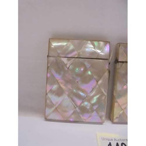 140 - Two rare mother of pearl card cases.