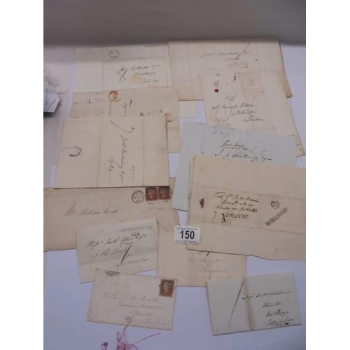 150 - Thirteen pieces of 18/19th century Lincolnshire postal history.