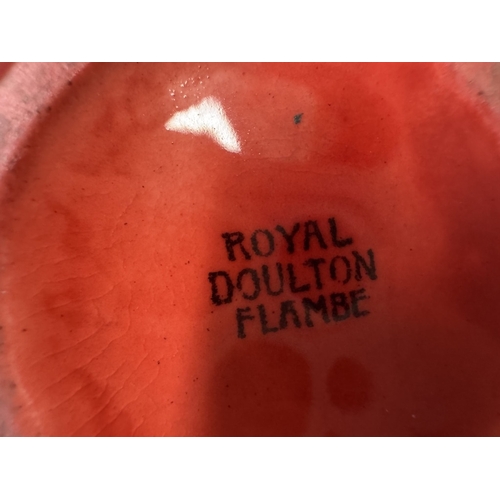 314 - A Royal Doulton flambe ashtray & small jug