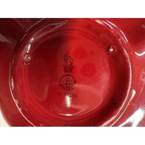 314 - A Royal Doulton flambe ashtray & small jug