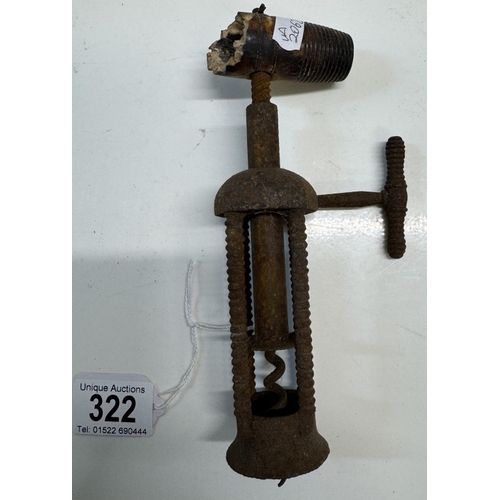 322 - A Victorian rack & pinion corkscrew