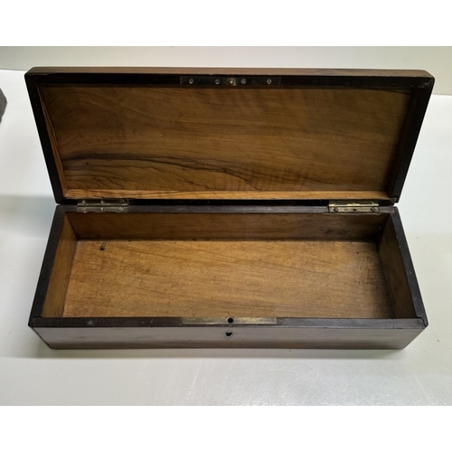 323 - A fan box & inlaid glove box