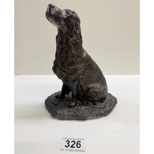 326 - A bronze figure of a Spaniel dog