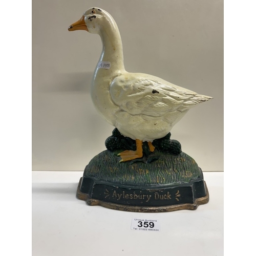 359 - A cast iron duck door stop