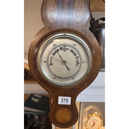 375 - An inlaid mahogany barometer