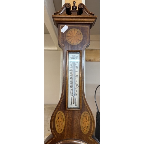 375 - An inlaid mahogany barometer