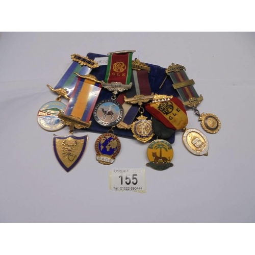 155 - Eight Royal Order of Buffalos medals.