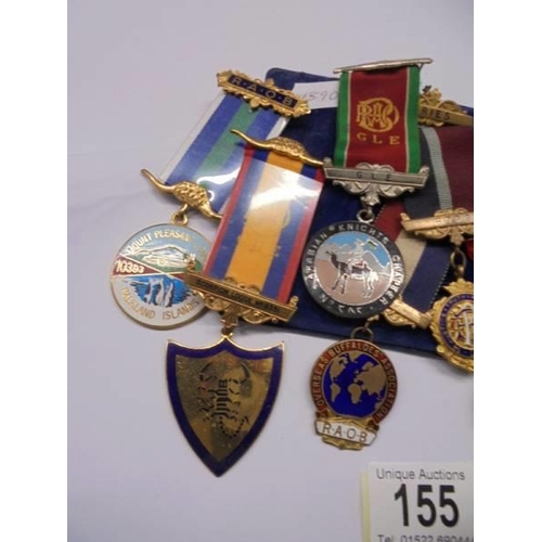 155 - Eight Royal Order of Buffalos medals.