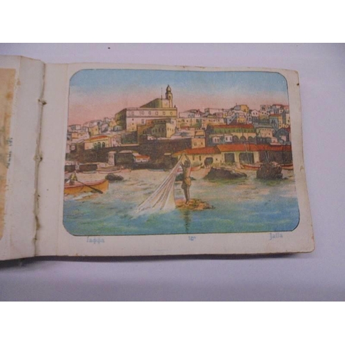 158 - Eight early 20th century silk embroidered greeting cards and two Jerusalem souvenir books.