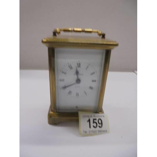 159 - A French Bayard brass carriage clock.