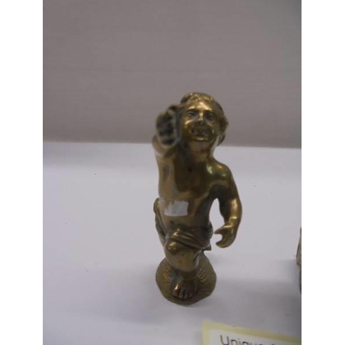 170 - Two miniature brass figures.