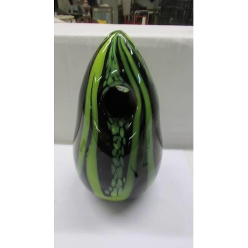 182 - An unusual Murano? green glass vase, 32.5 cm.