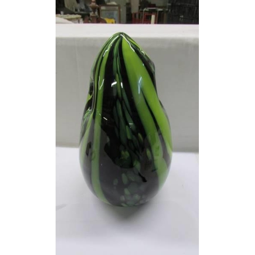 182 - An unusual Murano? green glass vase, 32.5 cm.