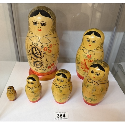 384 - A set of 6 Russian dolls