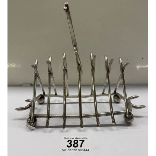 387 - A Victorian toast rack marked Rodgers