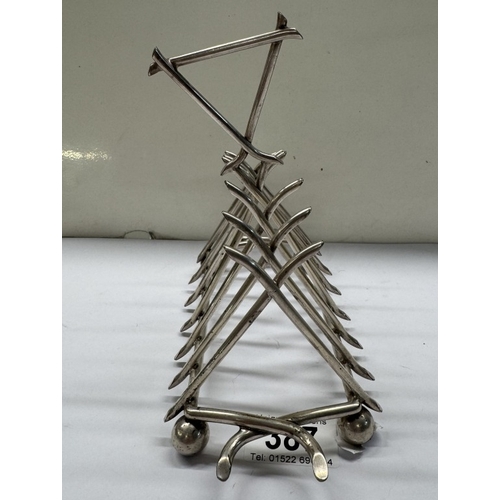 387 - A Victorian toast rack marked Rodgers