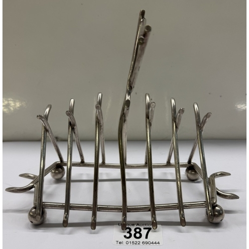 387 - A Victorian toast rack marked Rodgers