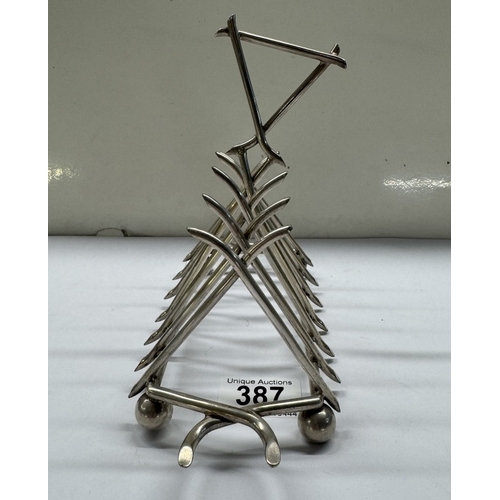 387 - A Victorian toast rack marked Rodgers