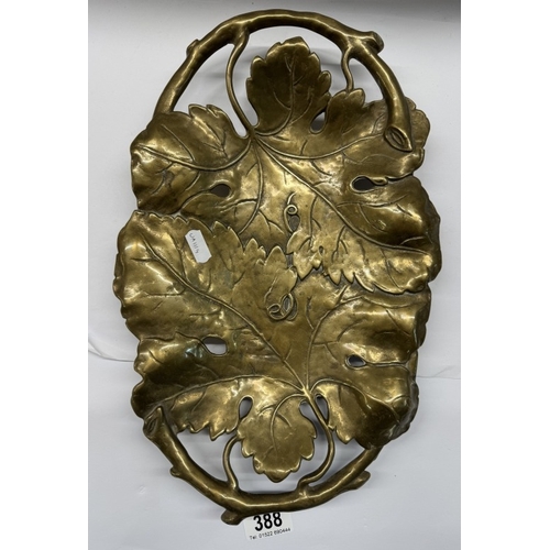 388 - A brass leaf pattern fruit bowl