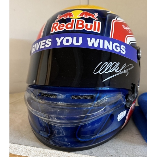 392 - A signed Mark Webber Red Bull racing helmet