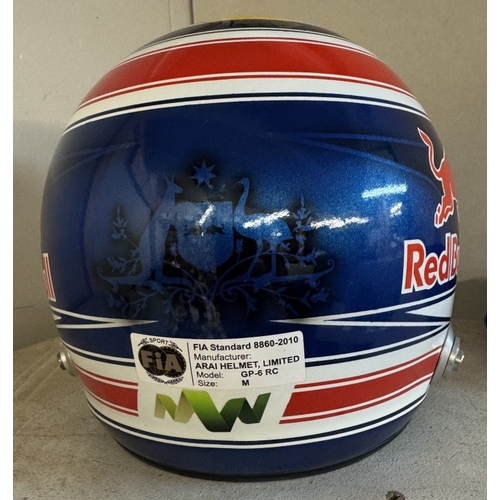 392 - A signed Mark Webber Red Bull racing helmet