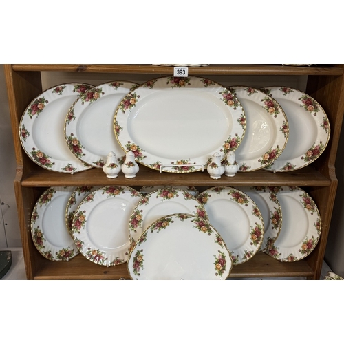 393 - Approximately 48 pieces of Royal Albert Country Roses dinner set. All 1sts