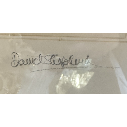 395 - A signed David Shepherd book & signed print of elephants.