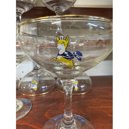 404 - A set of 1970's vintage Babycham glasses