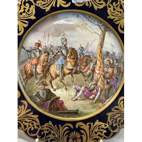 413 - A Sevres porcelain plate of Bataille De Cerizlles