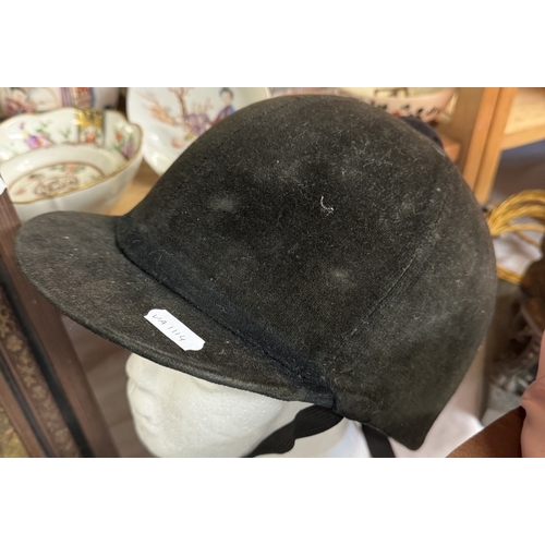 428 - A riding hat & jockey's riding hat cover